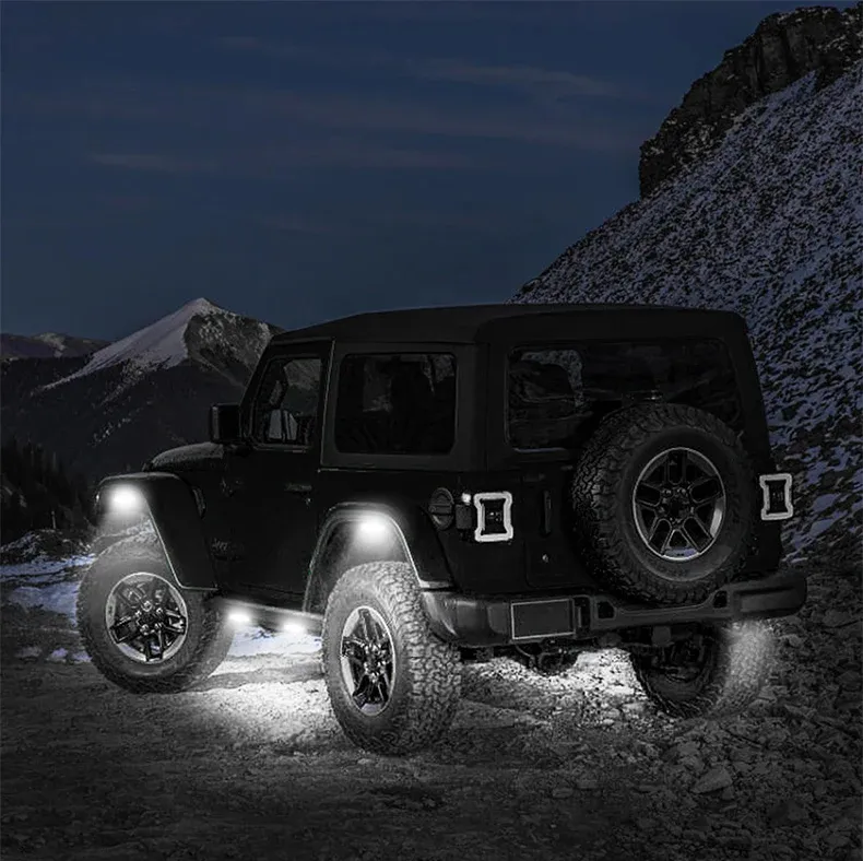 4PCS 8000LM Car LED Underglow Lights Atmosphere Lights Grille Modified Lights Universal for Off-road Vehicles
