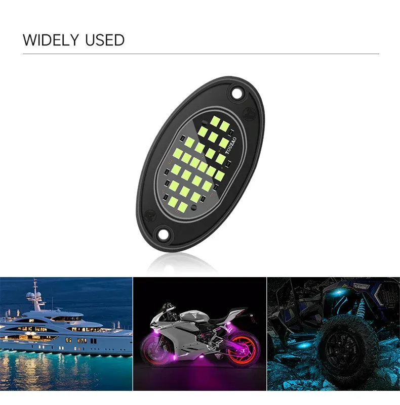 4PCS 8000LM Car LED Underglow Lights Atmosphere Lights Grille Modified Lights Universal for Off-road Vehicles