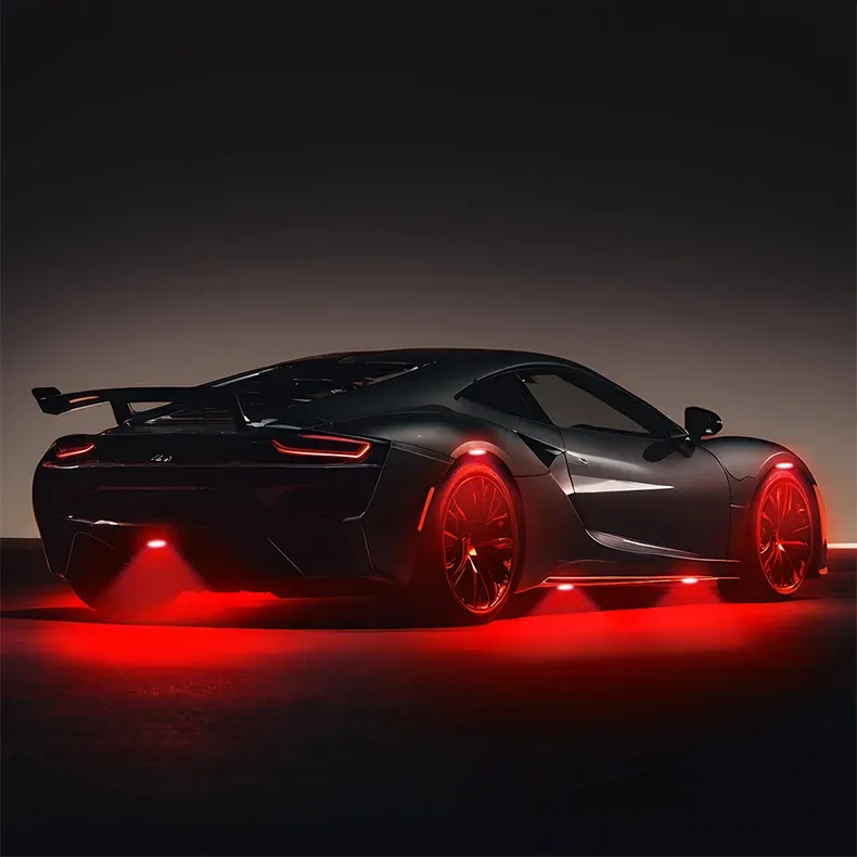 4PCS 8000LM Car LED Underglow Lights Atmosphere Lights Grille Modified Lights Universal for Off-road Vehicles