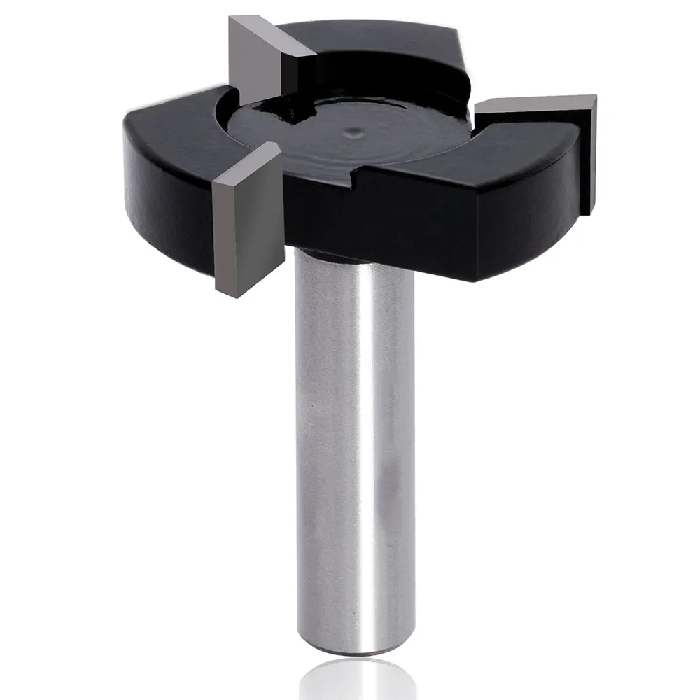 LAVIE 12mm 1/2 Inch Shank 3 Flutes CNC Spoilboard Surfacing Router Bit Carbide Slab Flattening Router Bit Wood Milling Cutter Planer Tool with 1-15/16/49mm Cutting Diameter