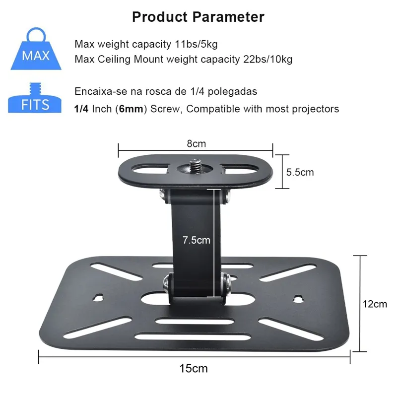 Salange Desktop Projector Holder Stand Table Mobile Projector Mount Removable Adjustable Universal Projectors Bracket Holder Studio Home