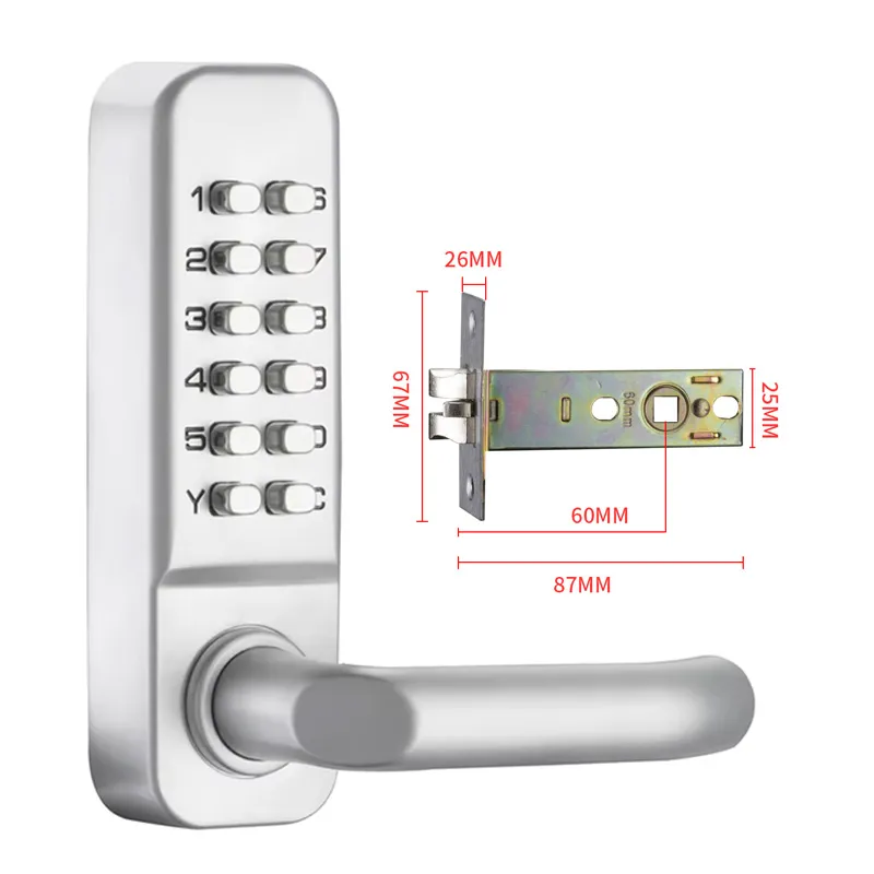 Keyless Mechanical Door Lock Waterproof Non-Power Digital Password Entry Anti-Theft Security for Home Office Keyless Mechanical Door Lock Waterproof Non-Power Digital Password Entry Anti-Theft Security for Home Office