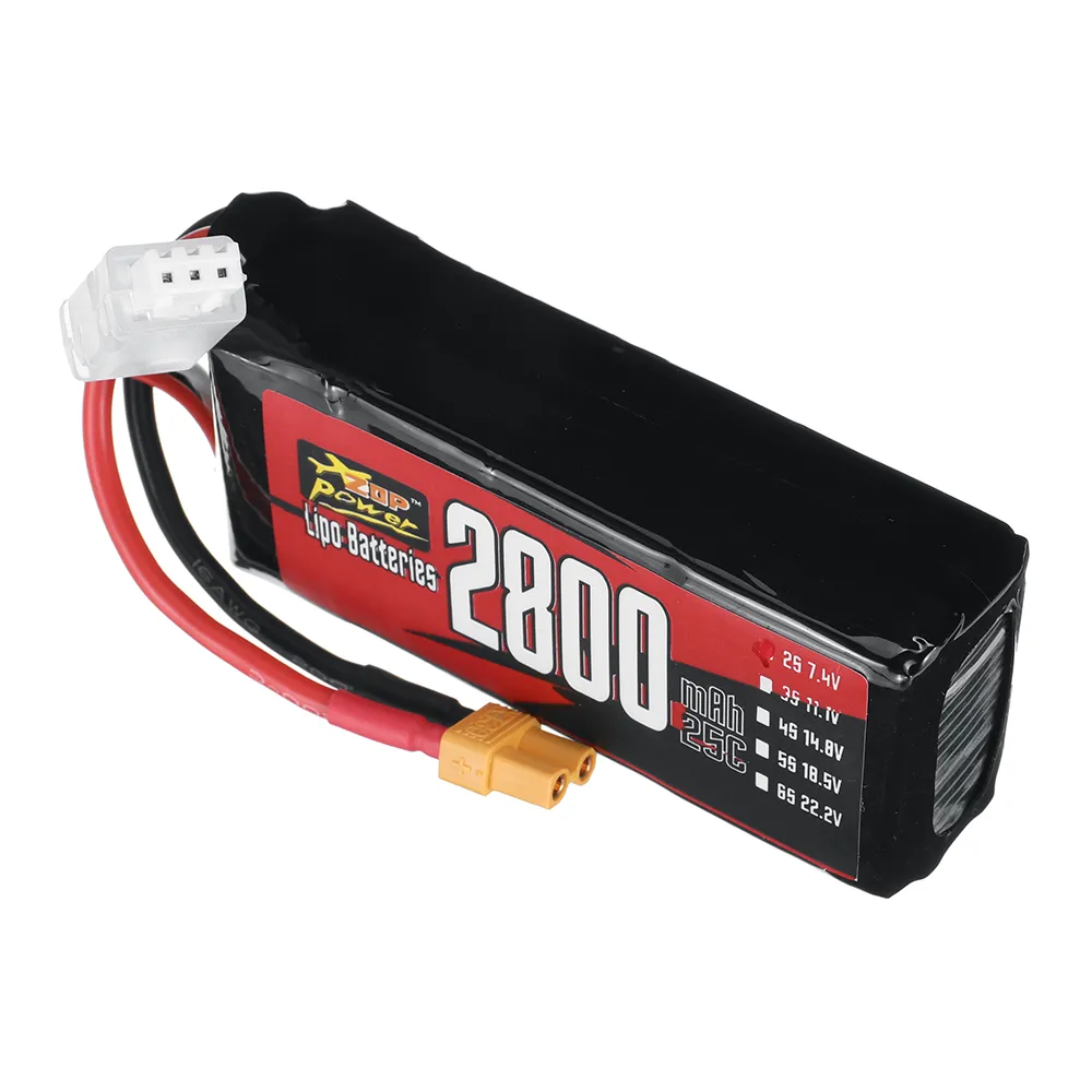 ZOP Power 7.4V 2800mAh 25C 2S LiPo Battery With XT30 Plug for RC Drone ZOP Power 7.4V 2800mAh 25C 2S LiPo Battery With XT30 Plug for RC Drone