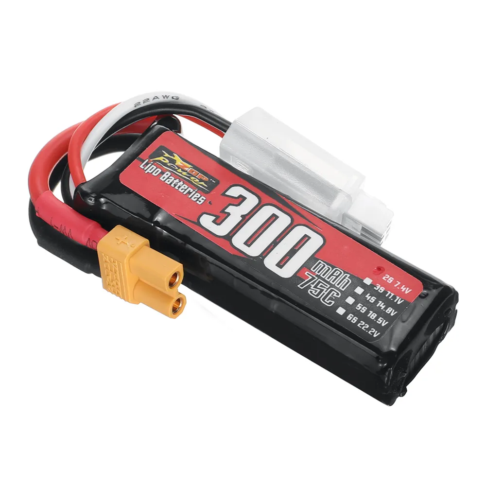 ZOP Power 7.4V 300mAh 75C 2S LiPo Battery With XT30 Plug for DarwinFPV BABY APE/PRO/V2 FPV Drone