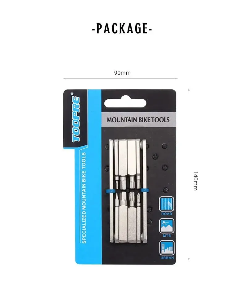 TOOPRE Mountain Bike Repair Tool Kit Multifunctional Bicycle Repair Disassembly Kit Hexagonal Screwdriver Wrench
