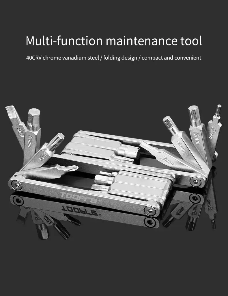 TOOPRE Mountain Bike Repair Tool Kit Multifunctional Bicycle Repair Disassembly Kit Hexagonal Screwdriver Wrench