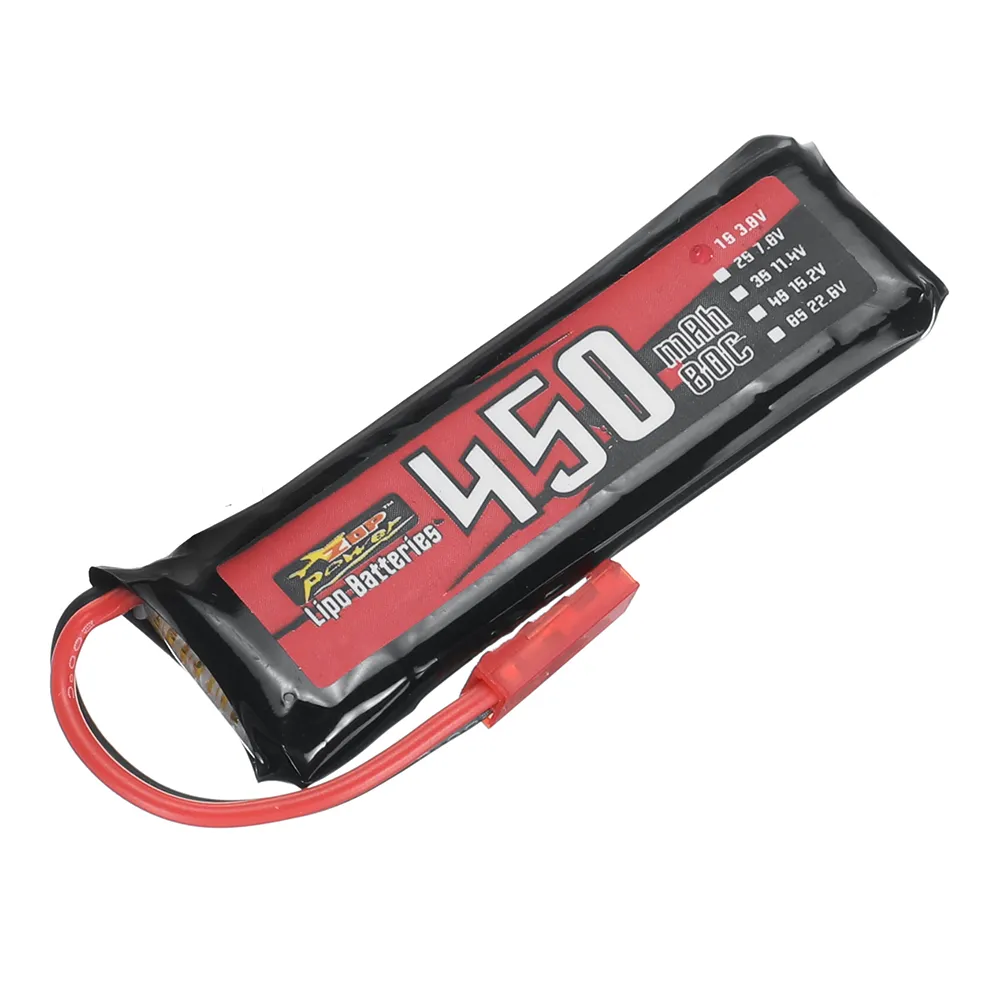 5 PCS ZOP Power 3.8V 450mAh HV 80C 1S LiPo Battery with JST Plug for RC Drone 5 PCS ZOP Power 3.8V 450mAh HV 80C 1S LiPo Battery with JST Plug for RC Drone
