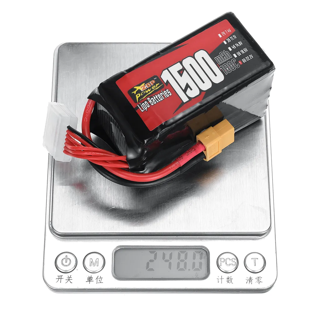 ZOP Power 22.2V 1500mAh 100C 6S LiPo Battery With XT60 Plug for SpeedyBee Master 5 V2 GEPRC MARK5 DC HD 6S CineApe35 6S FPV Drone