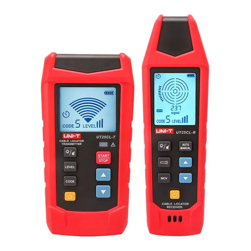 UNI-T UT25CL-T ハンドヘルドケーブルロケーター 33KHz信号周波数 8V-480V電圧テスト LCDディスプレイ CAT III 480V 地下ケーブル経路追跡用