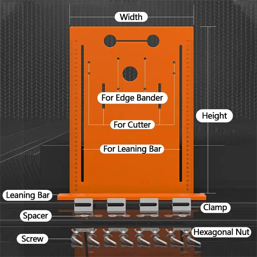 Circular Saw Base Plate Circular Saw Guide Rail Bottom Plate Bakelite 28x15cm 28x20cm 28x25cm Laser Scale Adjustable Leaning Bar for 4-Inch Motors Universal Compatibility