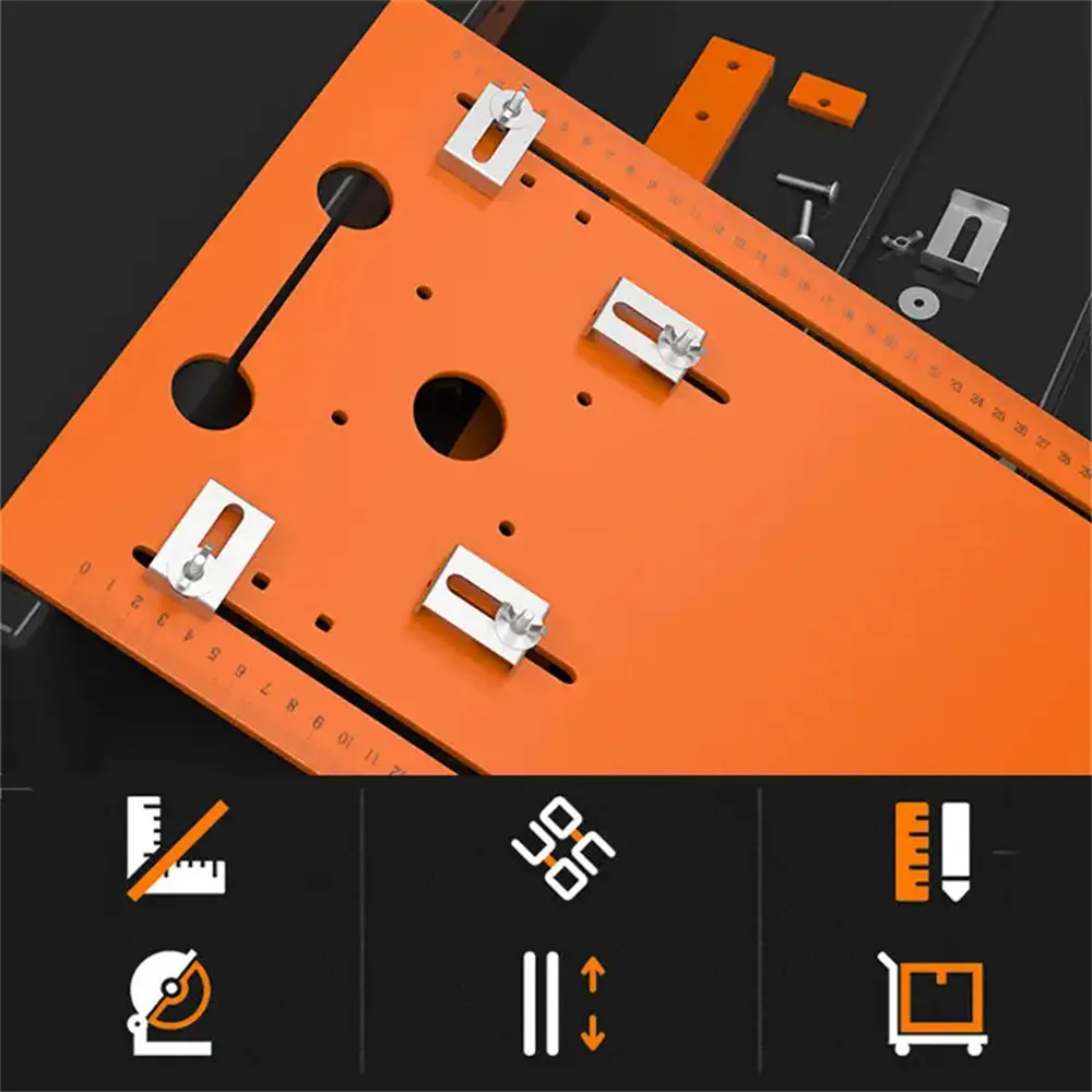 Circular Saw Base Plate Circular Saw Guide Rail Bottom Plate Bakelite 28x15cm 28x20cm 28x25cm Laser Scale Adjustable Leaning Bar for 4-Inch Motors Universal Compatibility