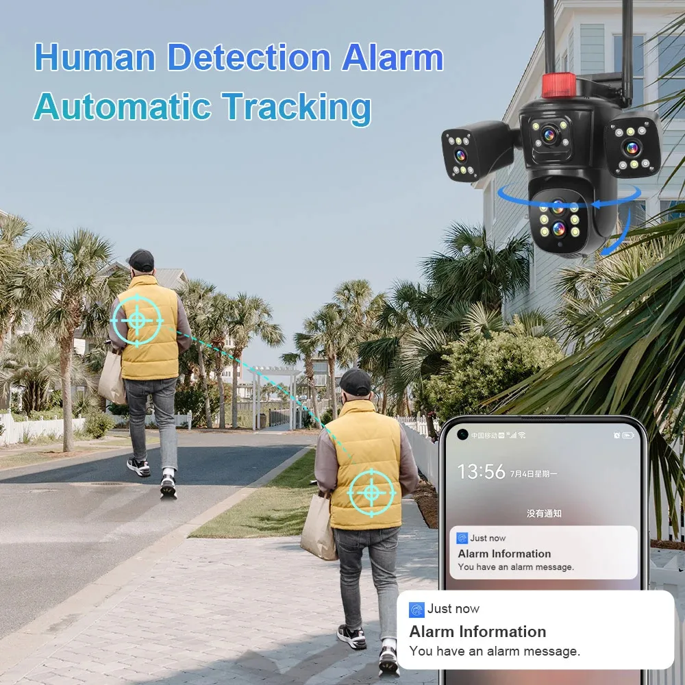 DIDSteh 20MP WIFI IP Camera Four Screens Five Lens 10X Zoom Wireless Outdoor Smart Auto Tracking CCTV PTZ Surveillance Cameras DIDSteh 20MP WIFI IP Camera Four Screens Five Lens 10X Zoom Wireless Outdoor Smart Auto Tracking CCTV PTZ Surveillance Cameras