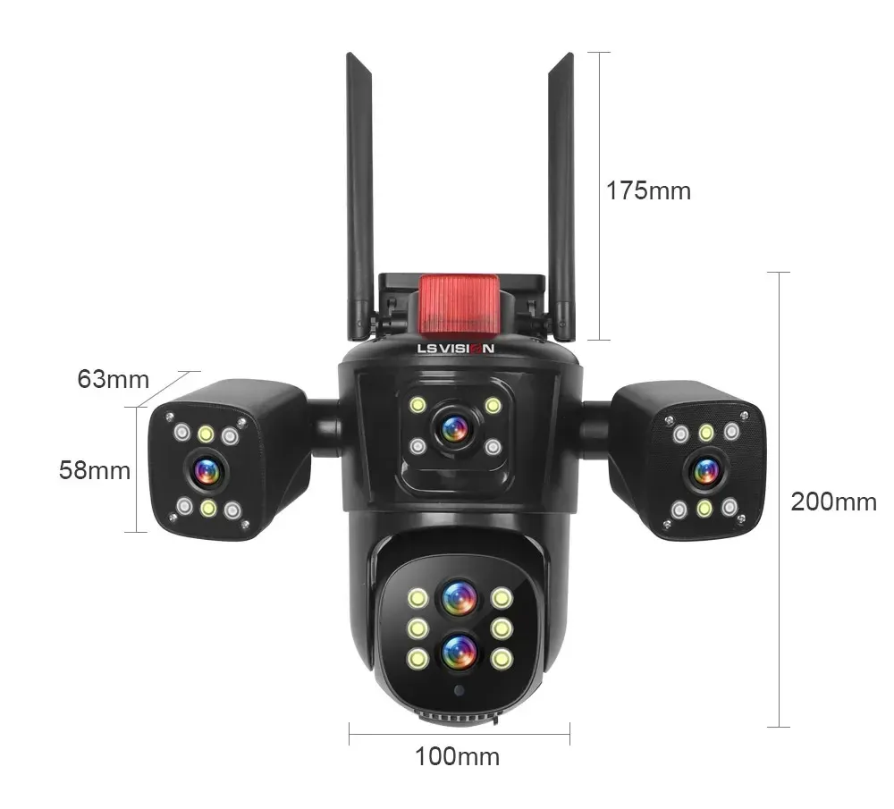 DIDSteh 20MP WIFI IP Camera Four Screens Five Lens 10X Zoom Wireless Outdoor Smart Auto Tracking CCTV PTZ Surveillance Cameras DIDSteh 20MP WIFI IP Camera Four Screens Five Lens 10X Zoom Wireless Outdoor Smart Auto Tracking CCTV PTZ Surveillance Cameras