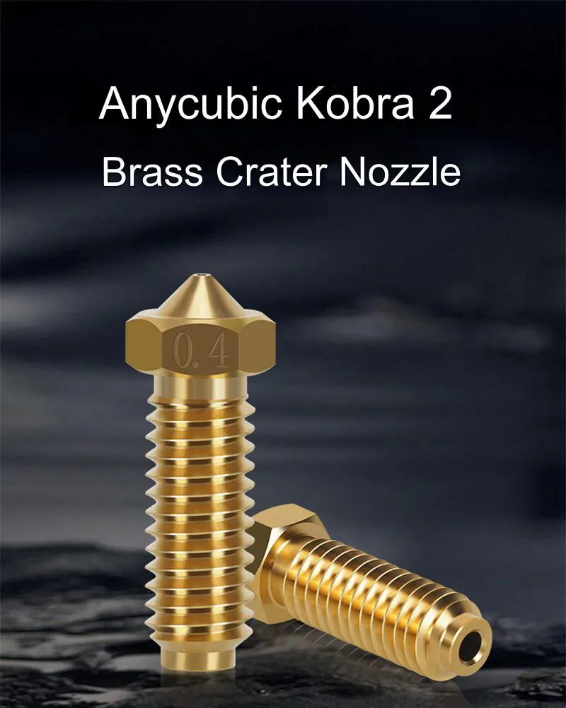 Anycubic Kobra 2 0.4mm Brass Volcano Nozzle Filament High Temperature Resistance CNC Precision for 3D Printer