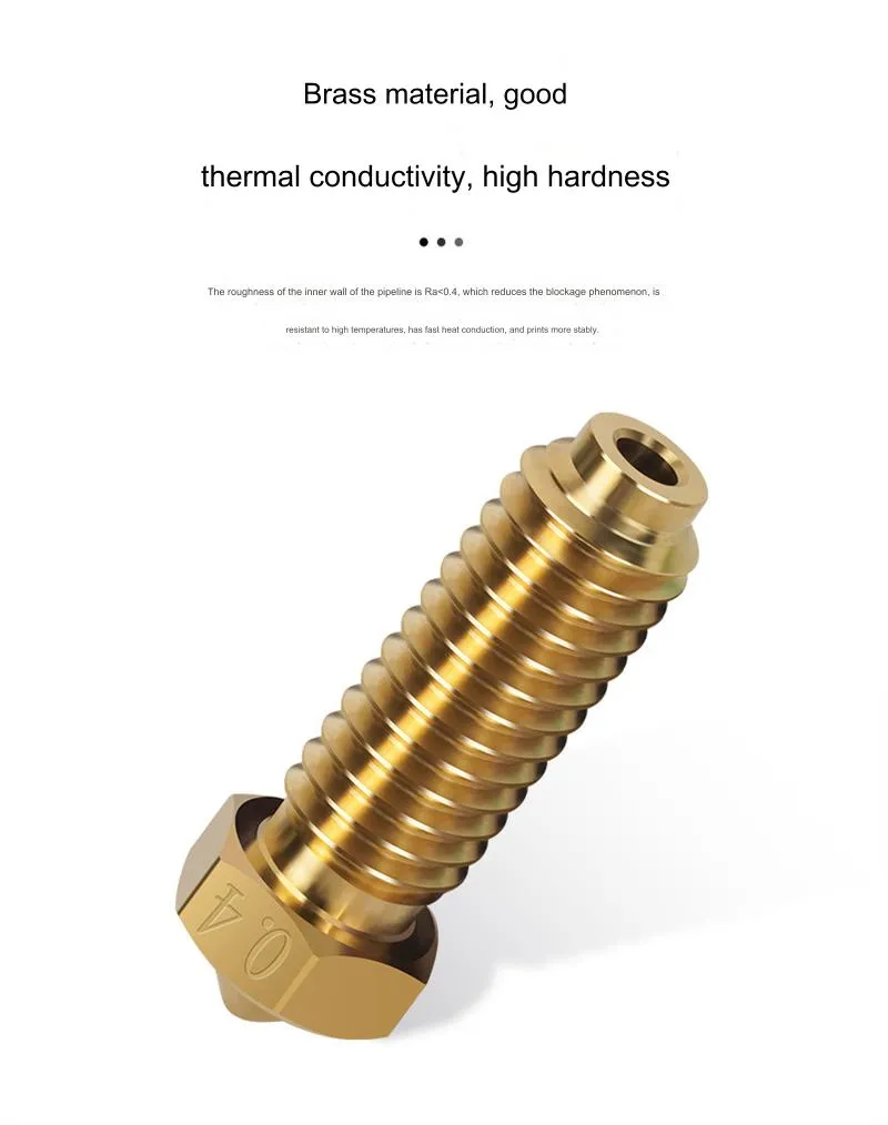 Anycubic Kobra 2 0.4mm Brass Volcano Nozzle Filament High Temperature Resistance CNC Precision for 3D Printer
