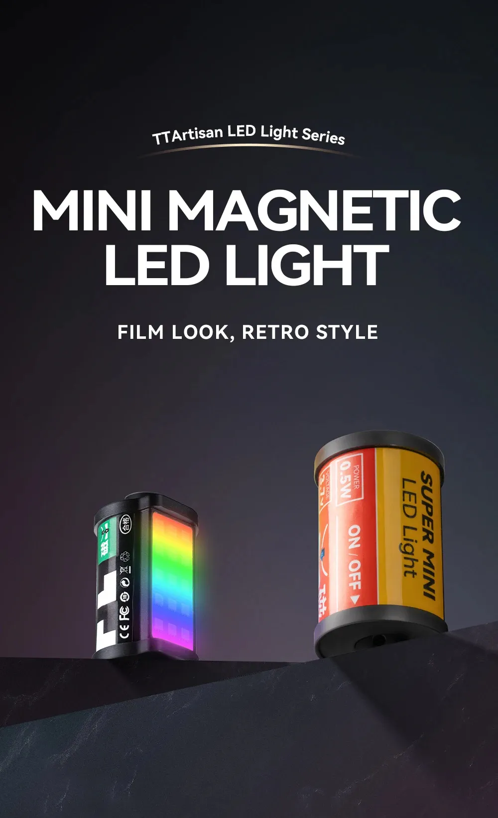 TTArtisan Mini Magnetic LED Light RGB Fill Light CRI 95+ Vlog Photography Live Streaming Cold Shoe Mount 3000K/4500K/6000K 300mAh Battery Type-C Charging TTArtisan Mini Magnetic LED Light RGB Fill Light CRI 95+ Vlog Photography Live Streaming Cold Shoe Mount 3000K/4500K/6000K 300mAh Battery Type-C Charging
