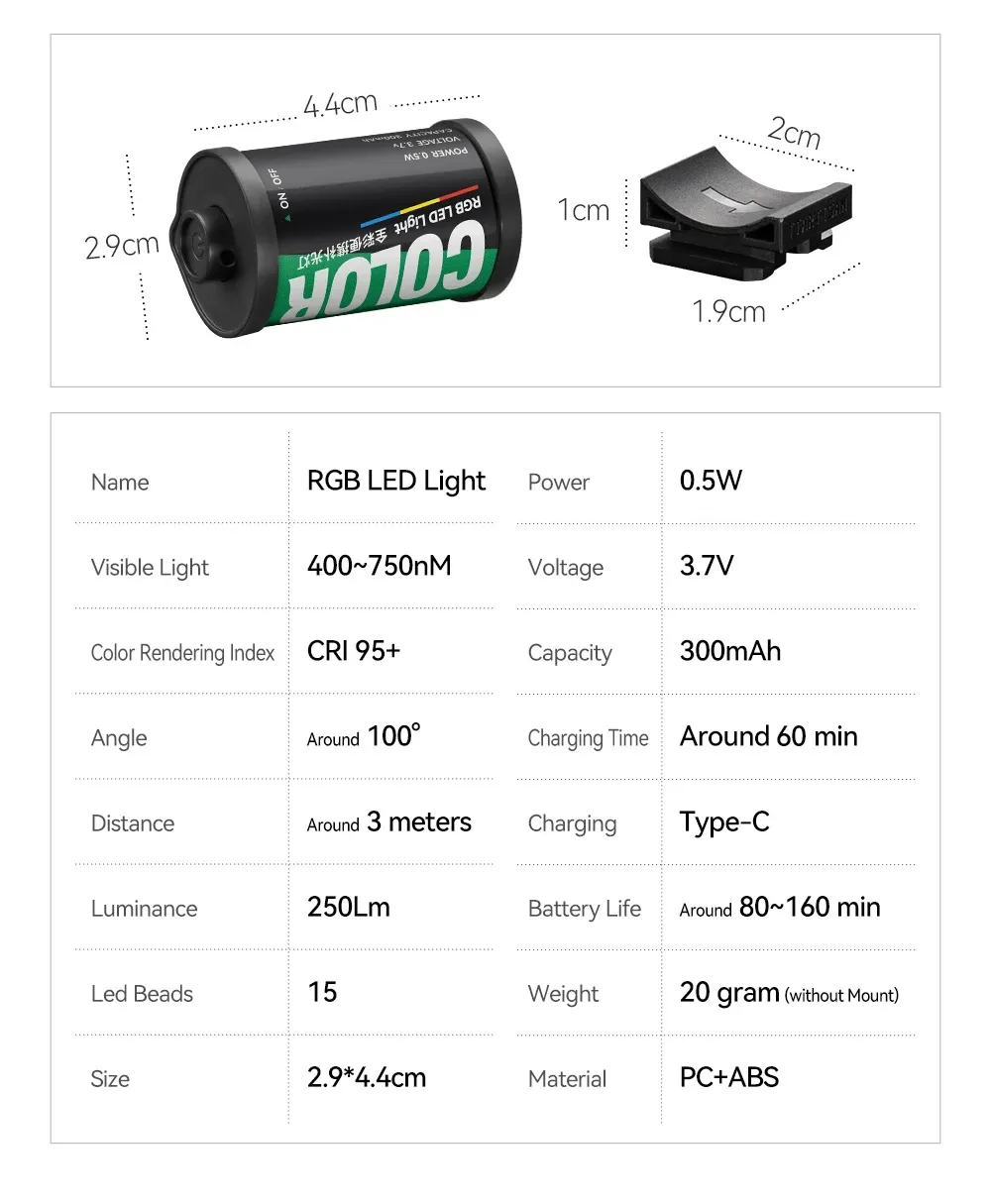 TTArtisan Mini Magnetic LED Light RGB Fill Light CRI 95+ Vlog Photography Live Streaming Cold Shoe Mount 3000K/4500K/6000K 300mAh Battery Type-C Charging TTArtisan Mini Magnetic LED Light RGB Fill Light CRI 95+ Vlog Photography Live Streaming Cold Shoe Mount 3000K/4500K/6000K 300mAh Battery Type-C Charging