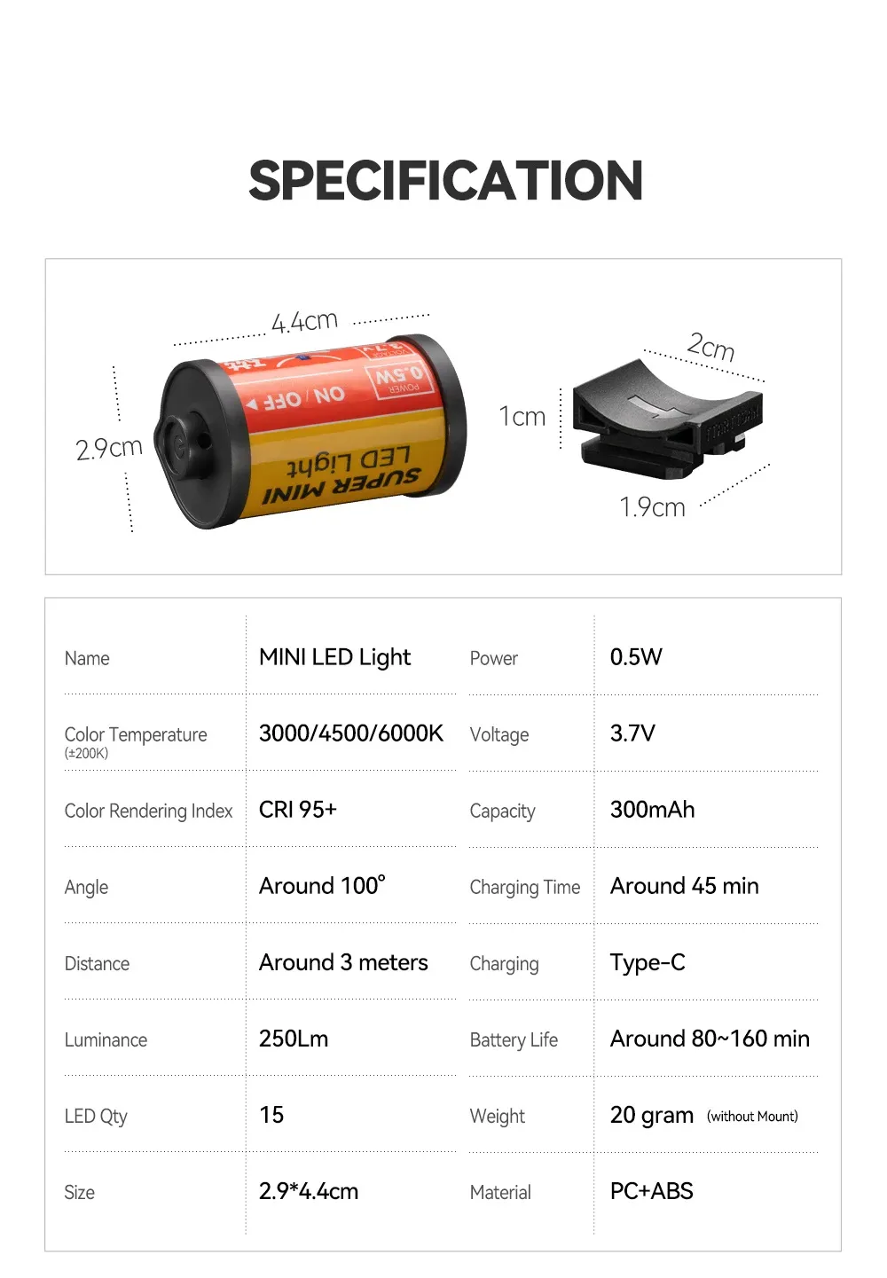 TTArtisan Mini Magnetic LED Light RGB Fill Light CRI 95+ Vlog Photography Live Streaming Cold Shoe Mount 3000K/4500K/6000K 300mAh Battery Type-C Charging TTArtisan Mini Magnetic LED Light RGB Fill Light CRI 95+ Vlog Photography Live Streaming Cold Shoe Mount 3000K/4500K/6000K 300mAh Battery Type-C Charging
