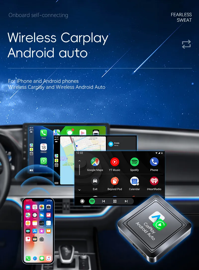 2 In 1 Wireless Carplay Adapter Convert Wireless Carplay Box Carplay Adapter Original Car Wired To Wireless Car Android Box Android Auto Adapter