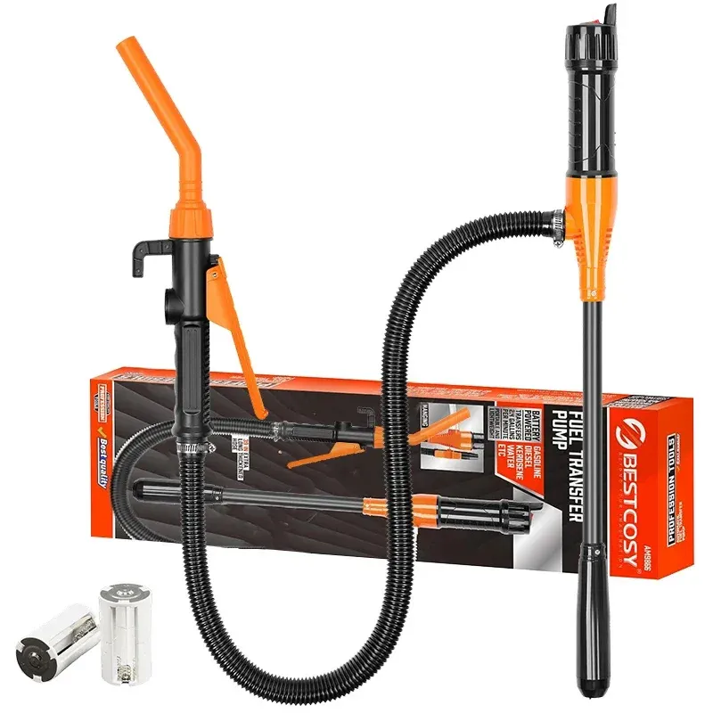 Portable Electric Oil Pump Battery-Operated Liquid Transfer Siphon 2.4 Gallons Per Minute for Gas Diesel Kerosene Water Efficient Flow Control