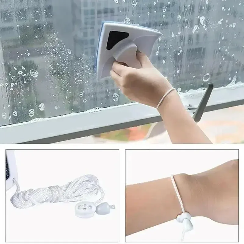 Magnetic Window Cleaner Brush Double-Sided Glass Cleaning Tool Strong Magnet Safety Rope Red Blue ABS PP 3-8mm Glass Thickness High-Rise Home Windows Car Mirrors Magnetic Window Cleaner Brush Double-Sided Glass Cleaning Tool Strong Magnet Safety Rope Red Blue ABS PP 3-8mm Glass Thickness High-Rise Home Windows Car Mirrors