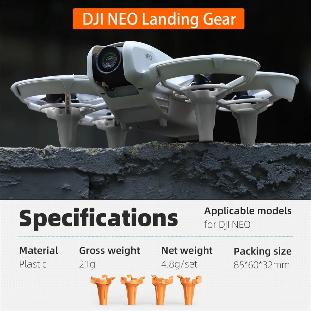 Sunnylife Extended Heightening Landing Gear Legs Protector Support for DJI NEO RC Drone Quadcopter