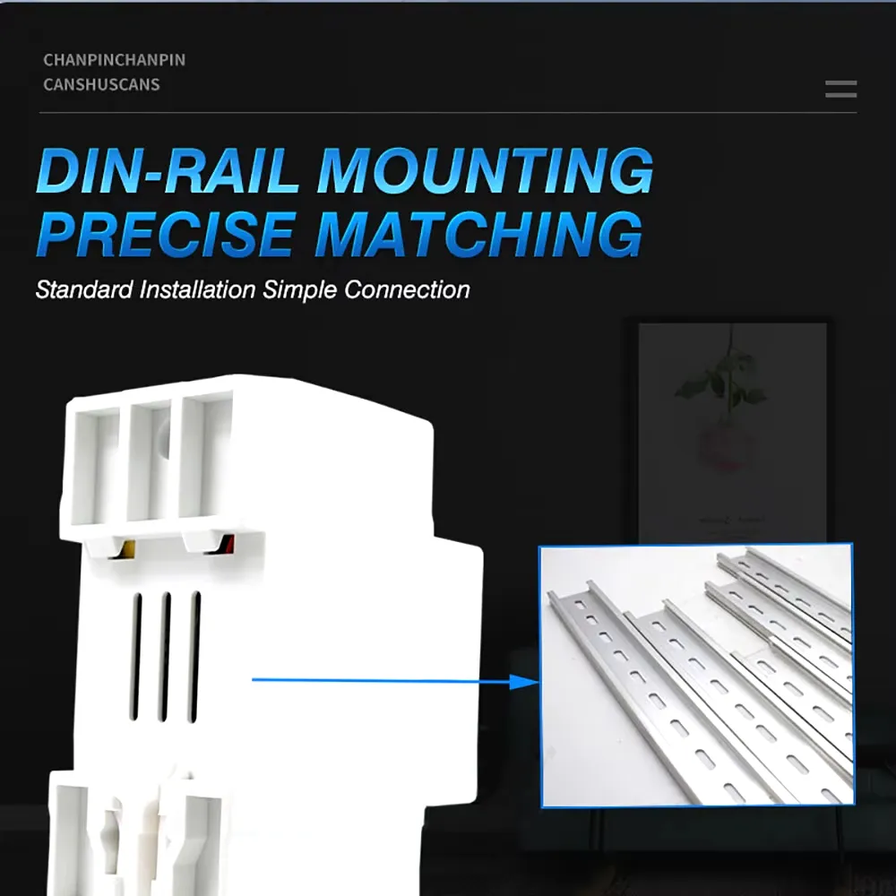 Dual Display 40A 63A 80A 230V Din Rail Adjustable Digital Over Under Voltage Relay Surge Protector Limit Over Current Protection