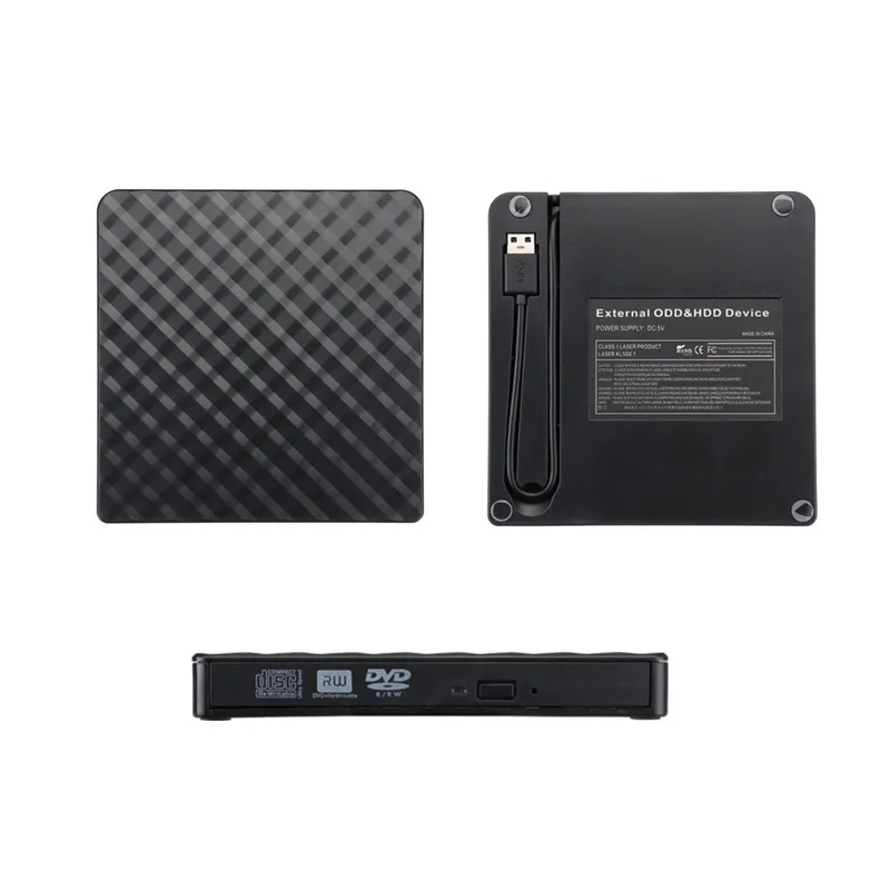 USB3.0 Slim External DVD RW CD Writer Drive Burner Reader Player Portable Optical Drives for Laptop PC DVD Burner DVD