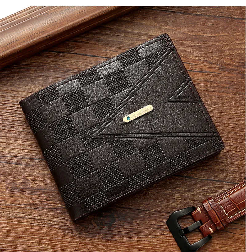 Men's Soft PU Leather Wallet Multi-Card Credit Card Purse Folding Purse Short Large Capacity Business Wallet