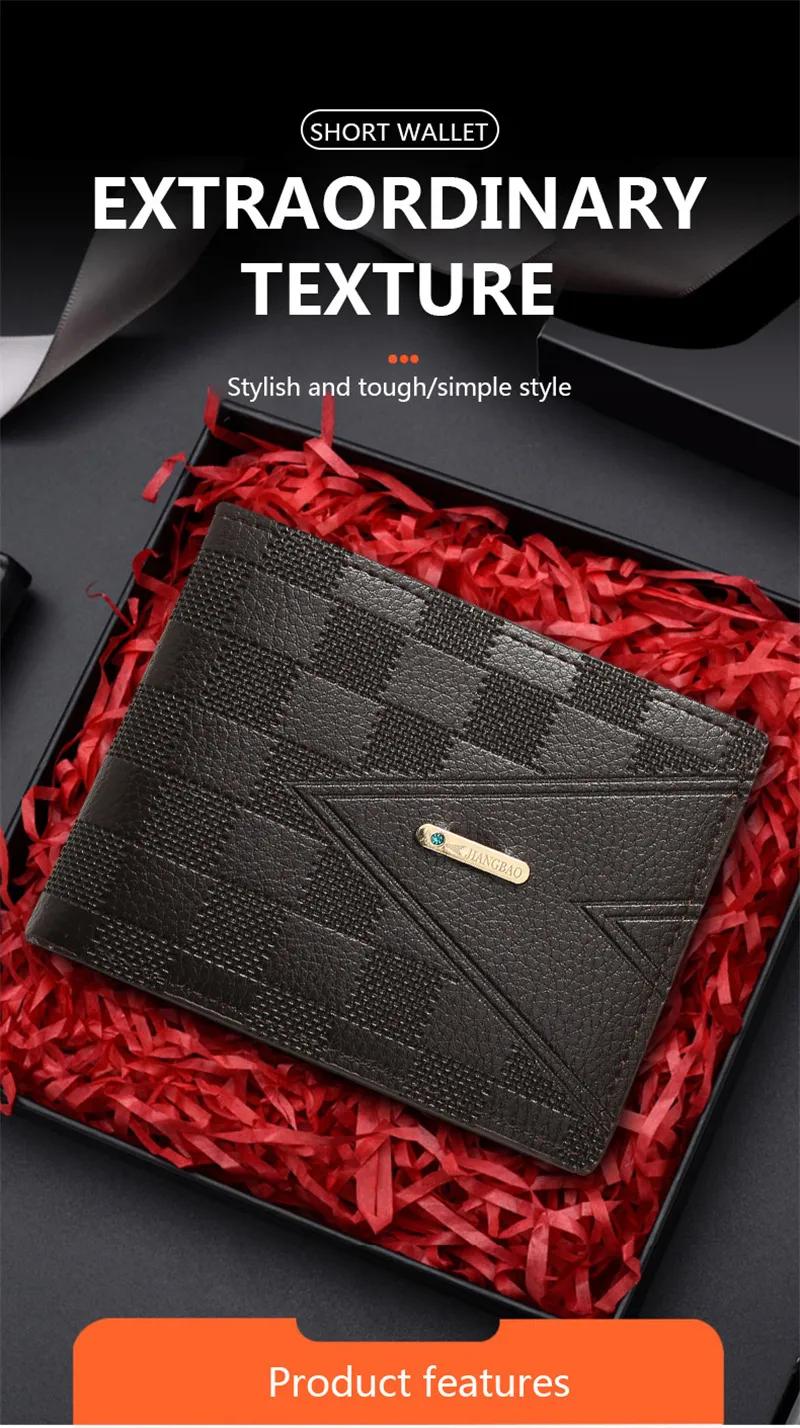 Men's Soft PU Leather Wallet Multi-Card Credit Card Purse Folding Purse Short Large Capacity Business Wallet