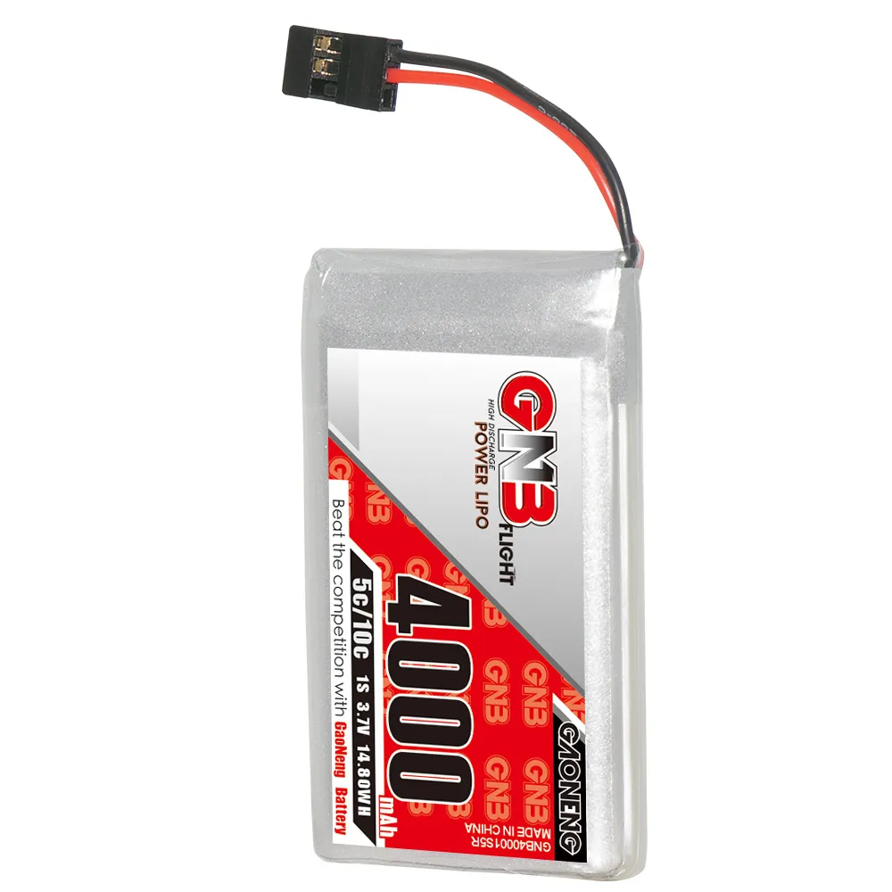 GAONENG 3.7V 4000mAh 5C 1S LiPo Battery JR Plug for Sanwa M17 Transmitter Receiver