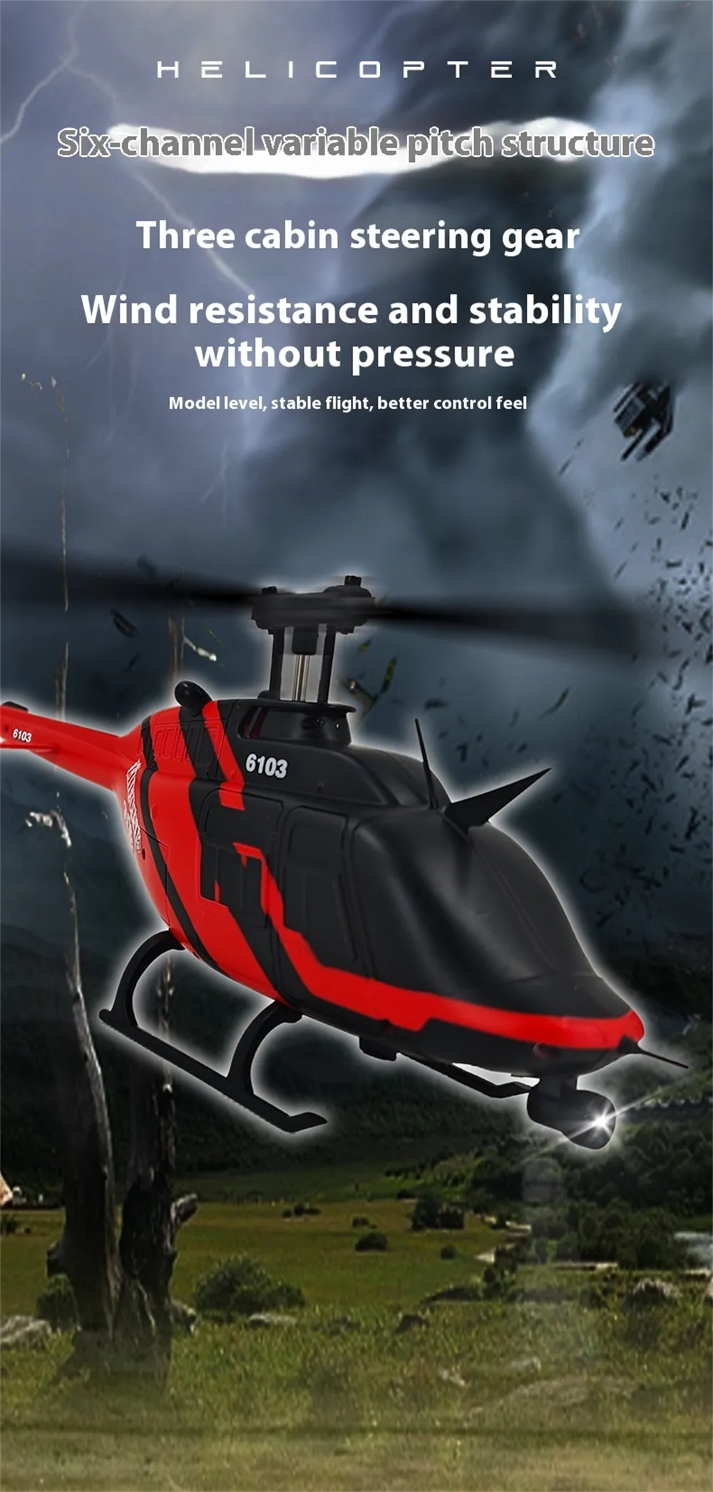 THELINK & RC ERA C138 Bell 206 2.4G 6CH 6-Axis Gyro 1:33 Scale Altitude Hold Flybarless RC Helicopter RTF