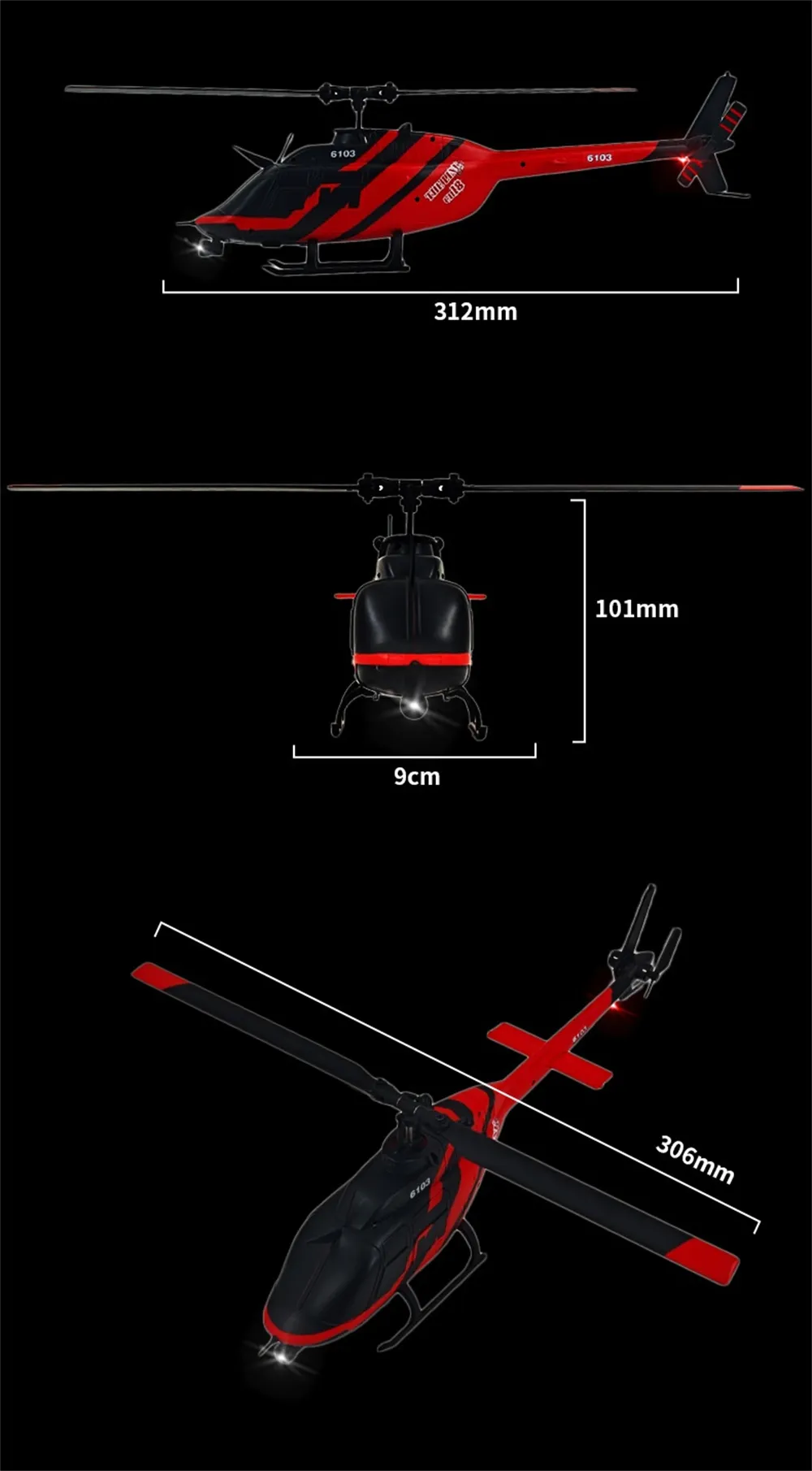 THELINK & RC ERA C138 Bell 206 2.4G 6CH 6-Axis Gyro 1:33 Scale Altitude Hold Flybarless RC Helicopter RTF