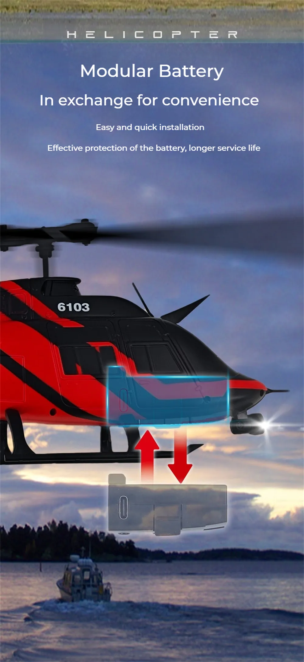 THELINK & RC ERA C138 Bell 206 2.4G 6CH 6-Axis Gyro 1:33 Scale Altitude Hold Flybarless RC Helicopter RTF
