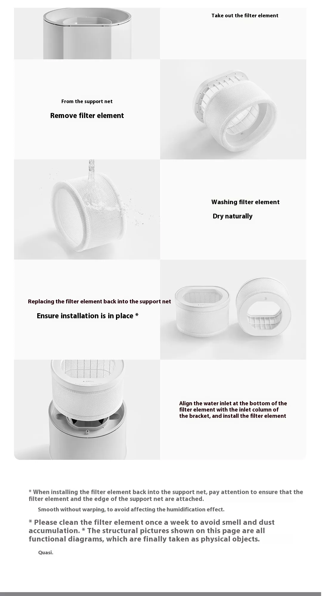 Xiaomi MIJIA Air Purifier 3 (800) Filter 3D Mesh Structure Promotes Rapid Humidification Washable Mist-Free Humidifier 3 Filter Cartridge