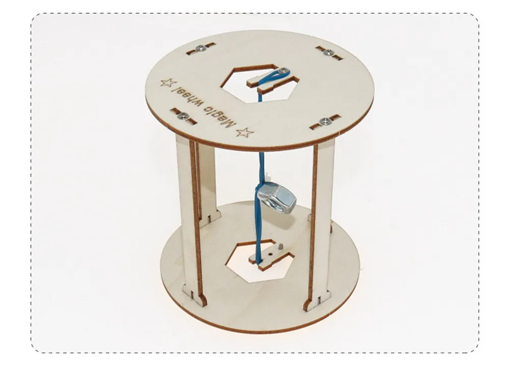 Wooden DIY Educational Scientific Experiments Early Education Toys Magic Wheel for Children