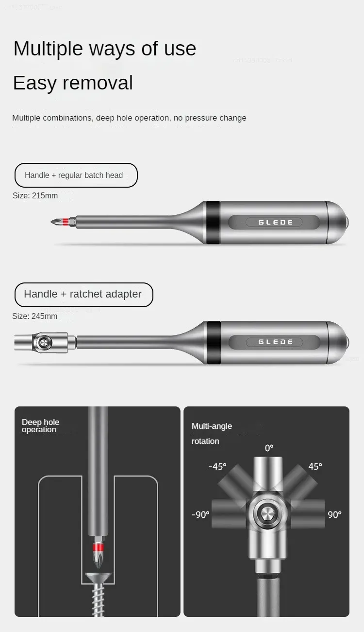 13-in-1 L1005-A Metal Ratchet Screwdriver Set Magnetic Bits Ergonomic Handle CRV Material Portable Maintenance Tools