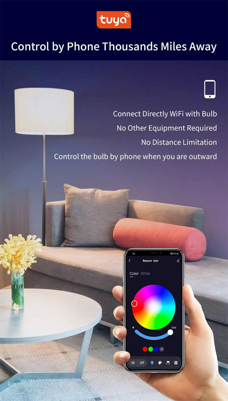 10W LED Smart Downlight RGB+CCT 16 Million Colors 2700K~6500K 800 Lumens Works With Alexa Voice Tuya Bluetooth APP Control