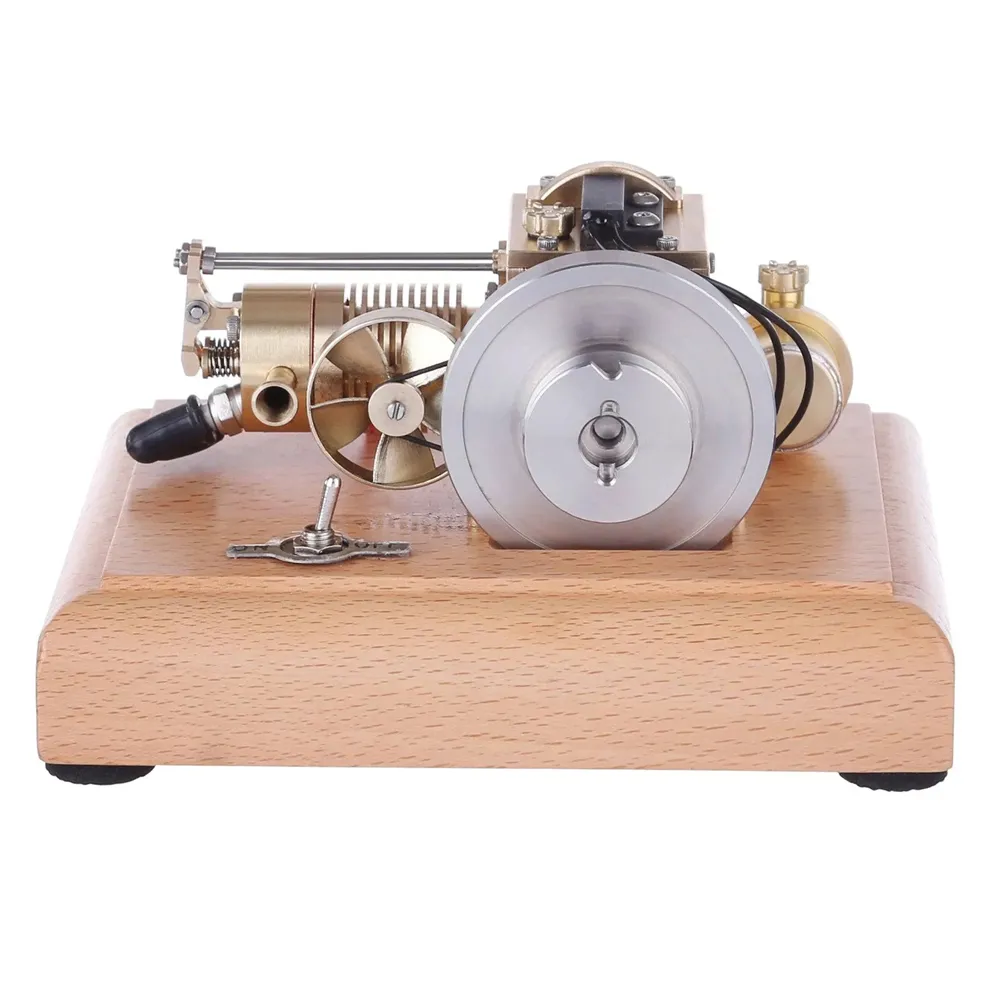 M16B 1.6cc Mini horizontal Air-cooled Single-cylinder 4 Stroke Gasoline Hit Miss Complete Engine Model with Wooden Base