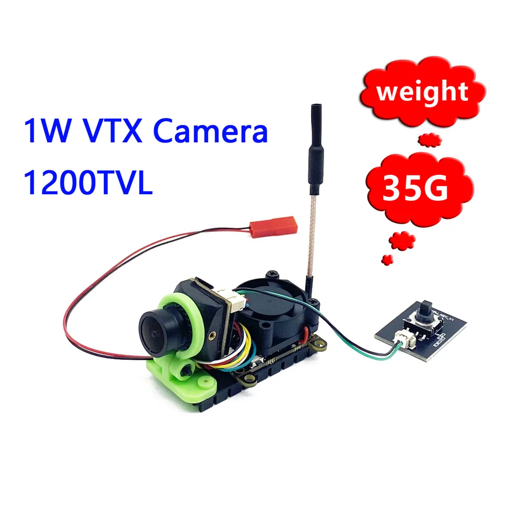 EWRF 5.8G 48CH 300/600/1000mW Adjustable CMOS 1200TVL VTX Camera Support 2-4S Power Suitable for RC Models