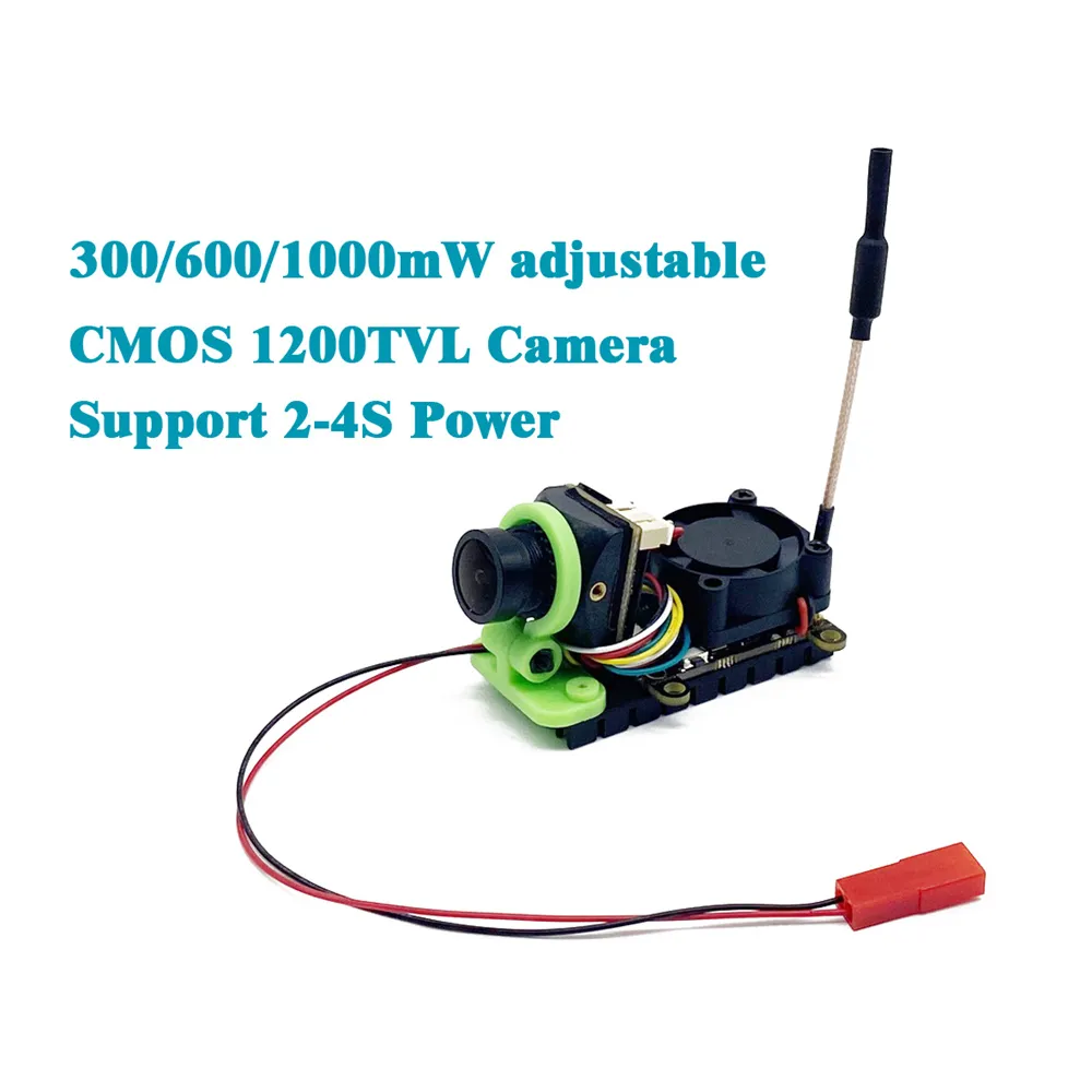EWRF 5.8G 48CH 300/600/1000mW Adjustable CMOS 1200TVL VTX Camera Support 2-4S Power Suitable for RC Models