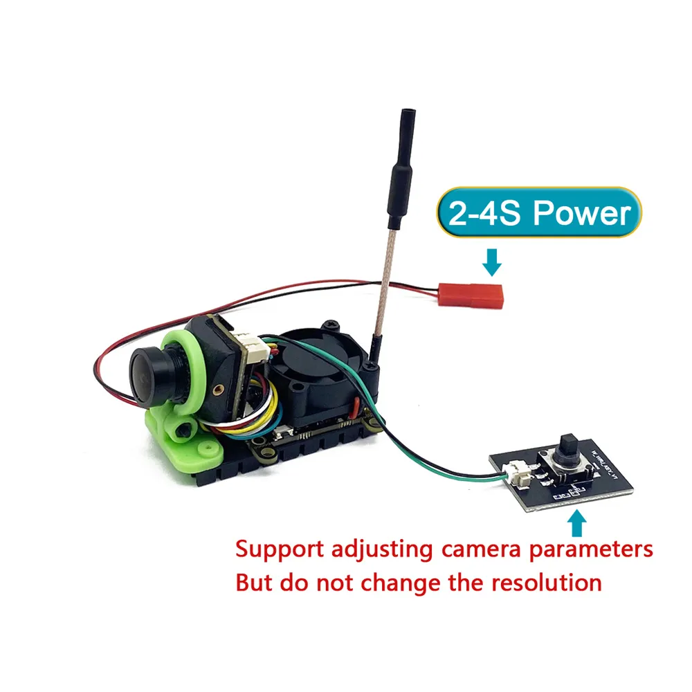 EWRF 5.8G 48CH 300/600/1000mW Adjustable CMOS 1200TVL VTX Camera Support 2-4S Power Suitable for RC Models