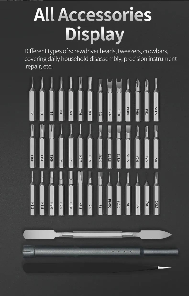 44 in 1 Magnetic Precision Screwdriver Set Magnetic Tips Portable Storage Case PH SL Y H U T P Screwdriver Heads Repair Tool Kit 44 in 1 Magnetic Precision Screwdriver Set Magnetic Tips Portable Storage Case PH SL Y H U T P Screwdriver Heads Repair Tool Kit