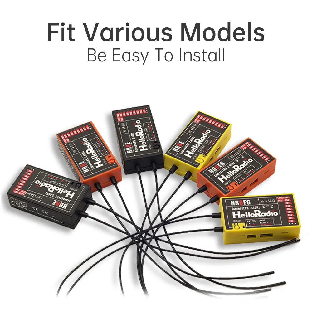 HelloRadioSky HR8C 2.4GHz 9CH CC2500 D8/D16/SFHSS PWM Mini Receiver for RC Airplane FPV Racer Drone RC Car Boat