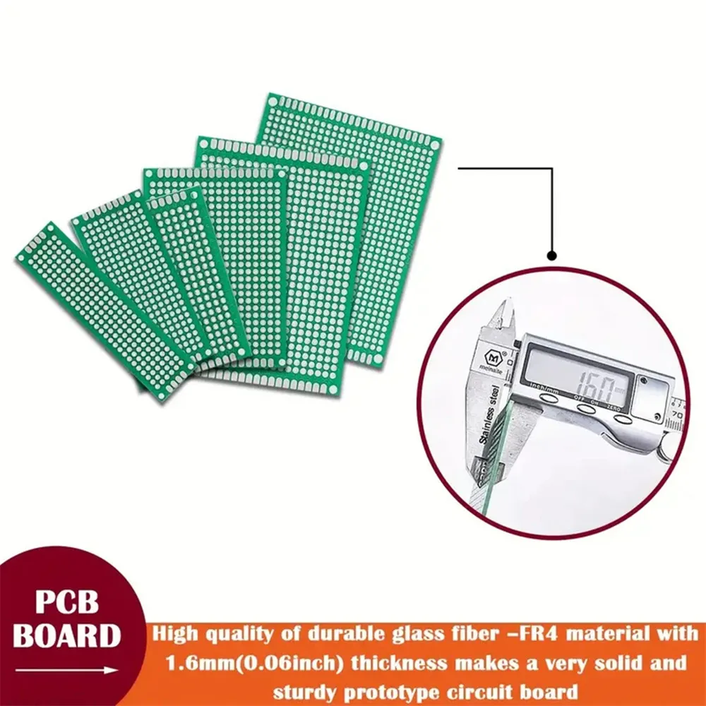 92Pcs Double-sided PCB Board Single Row Pin Single Row Female Terminal Kit Printed Circuit Boards Part Electronic Components