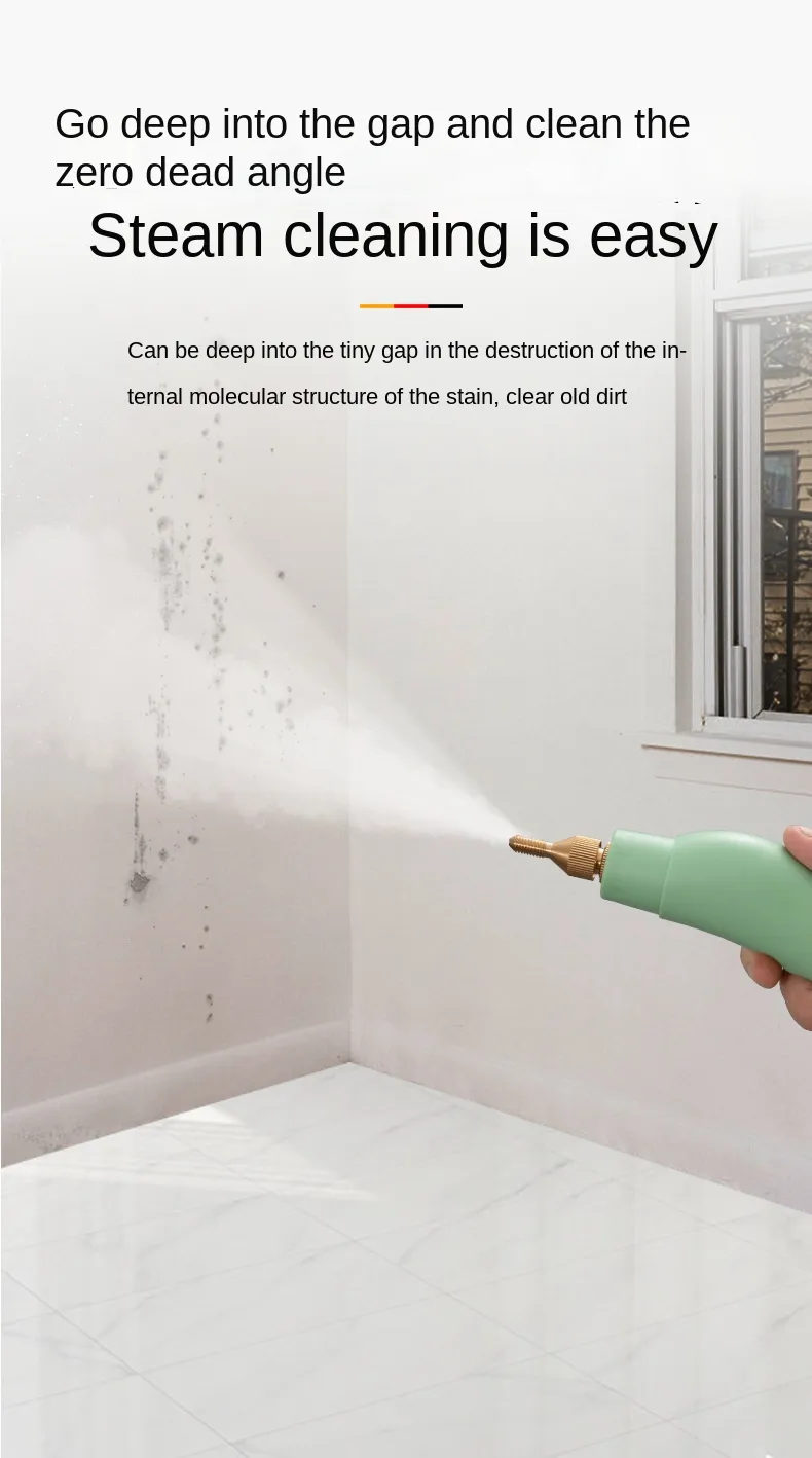 1500W 220V High Temperature Steam Cleaner 1300ml Tank Water 15s Quick Heating Steam Cleaner for Kitchen Air Conditioner Cleaning-EU Plug