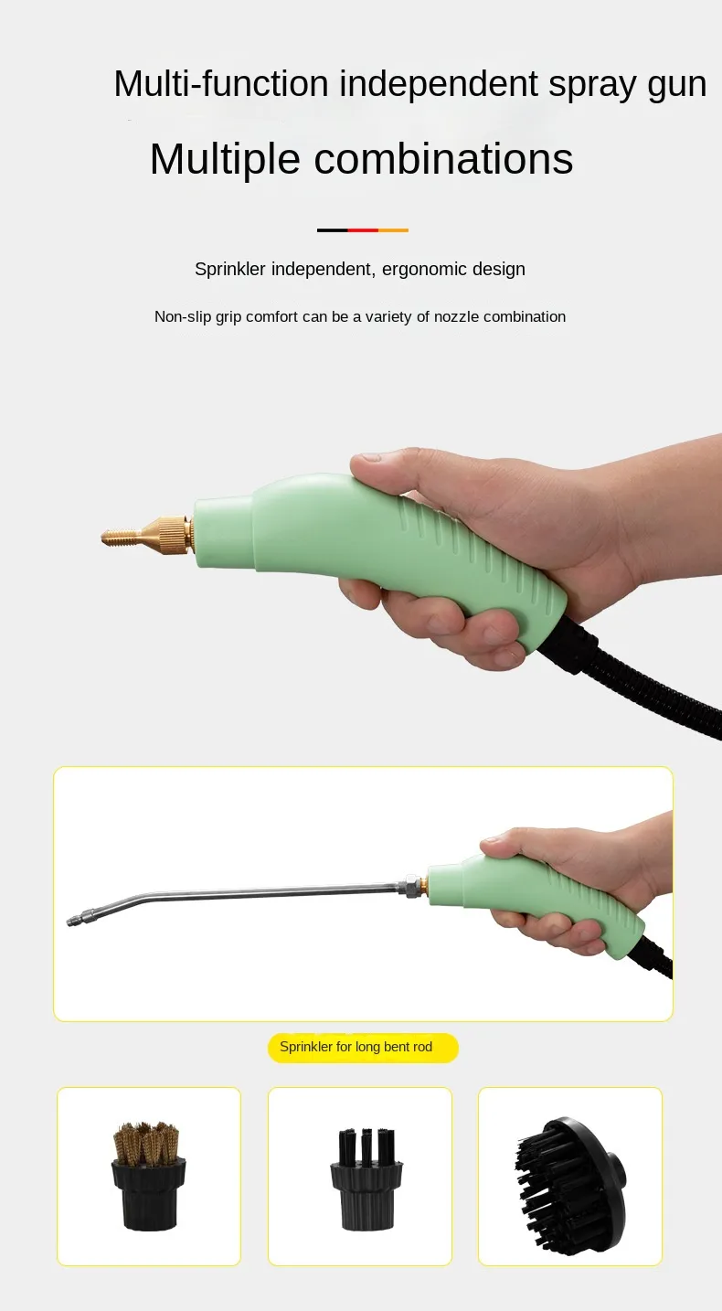 1500W 220V High Temperature Steam Cleaner 1300ml Tank Water 15s Quick Heating Steam Cleaner for Kitchen Air Conditioner Cleaning-EU Plug