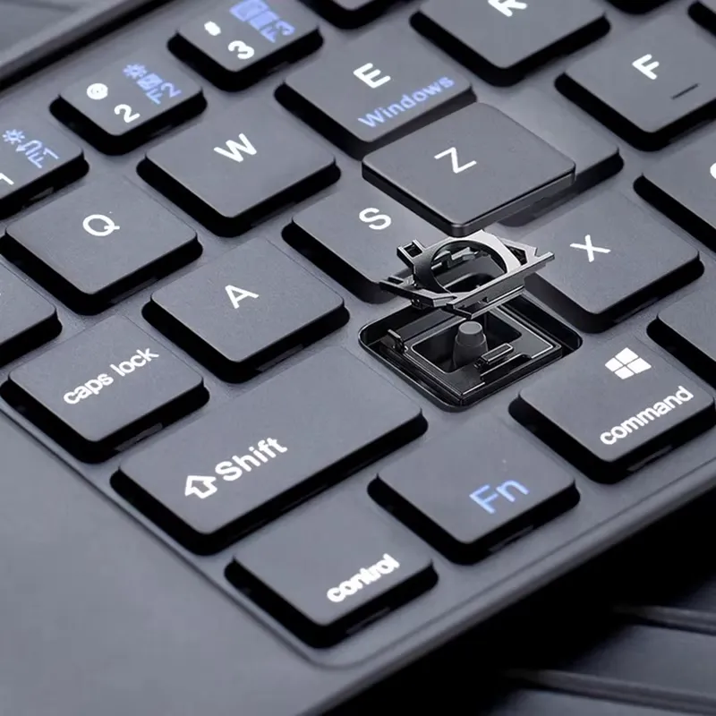 Two-Fold bluetooth Keyboard Magnetic Closure Portable Mini bluetooth Keyboard Rechargeable for Office Keyboard Laptop