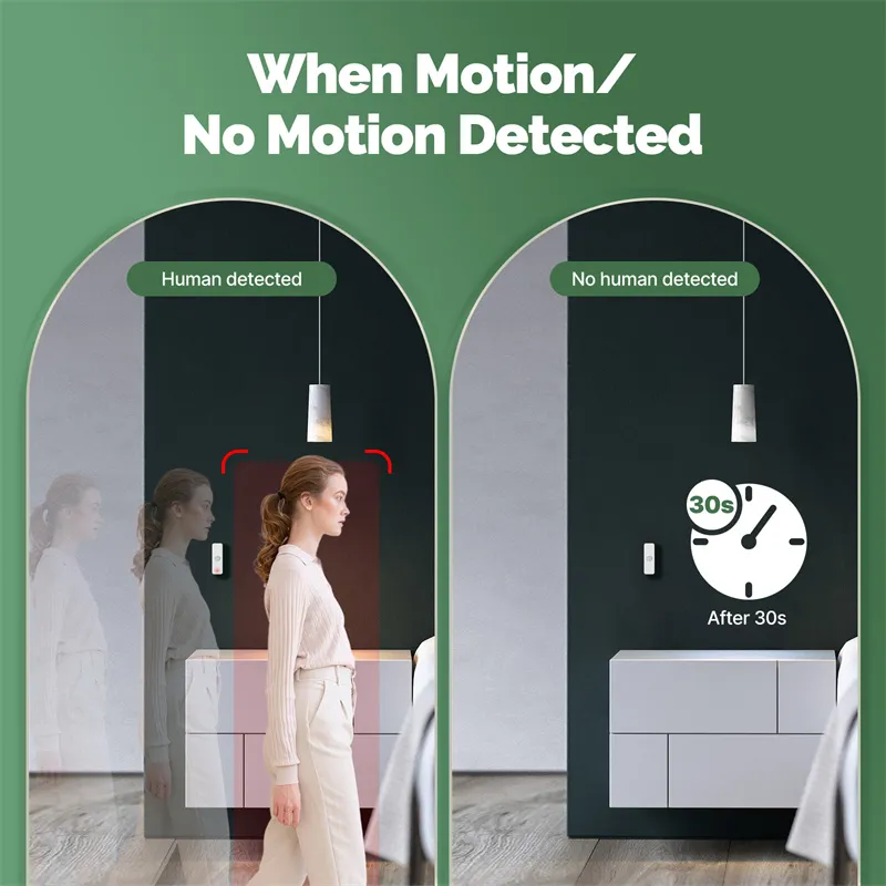 Moes Tuya WiFi Zigbee3.0 Smart PIR Sensor 128° Detection Range Real-time Alerts Scene Linkage Smart Life APP Passive Infrared Sensor