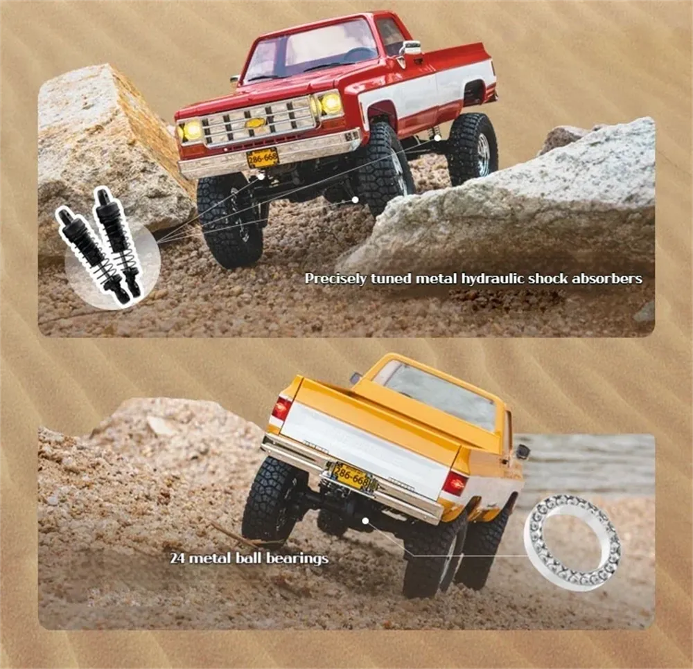 FMS FCX18 Chevrolet K10 RTR 1/18 2.4G 4WD RC Car Rock Crawler Two Speed LED Light Pickup Off Road Climbing Truck Vehicles Models Remote Control Toys
